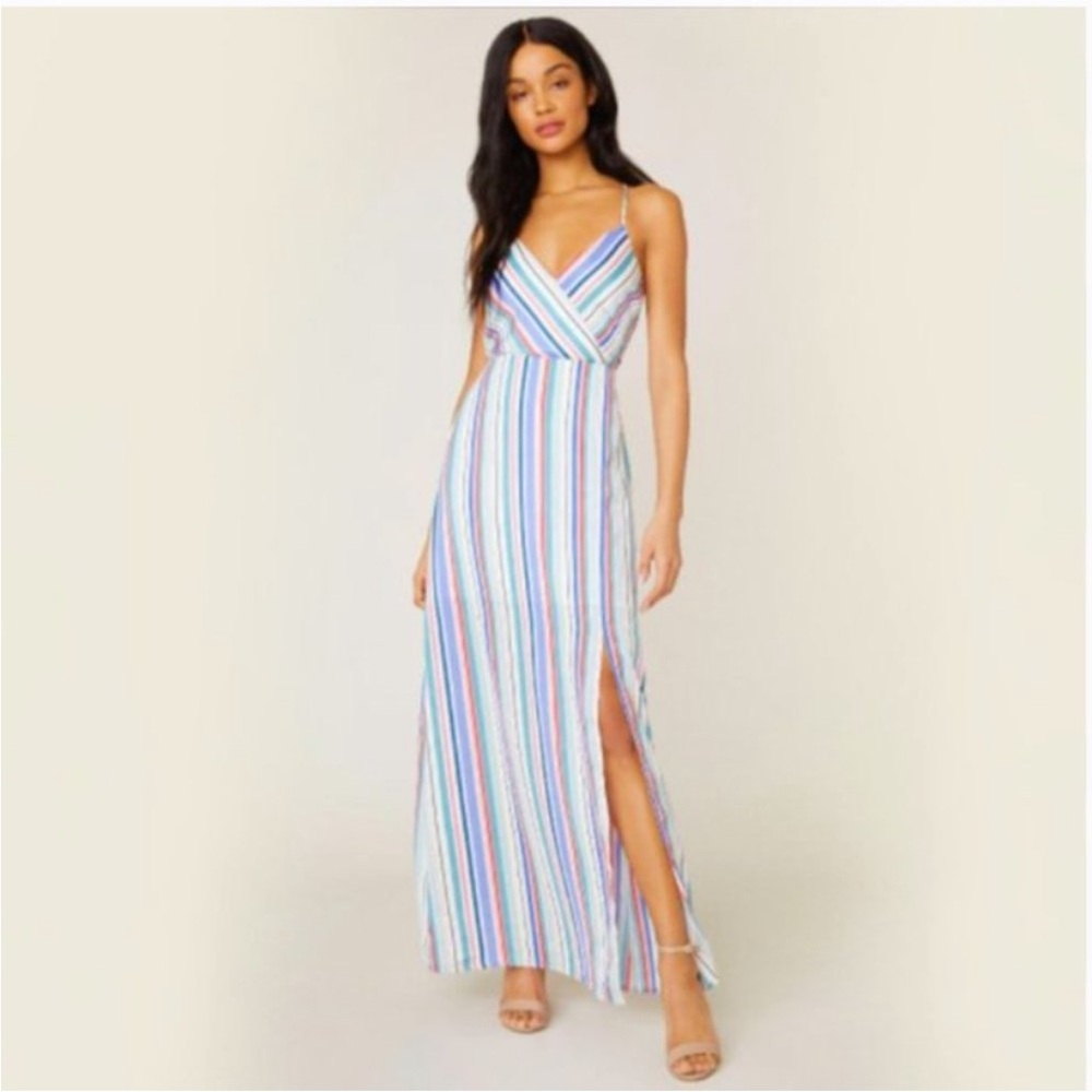 Jack by BB DAKOTA stripe satin maxi dress Small
